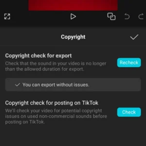 capcut copyright check export